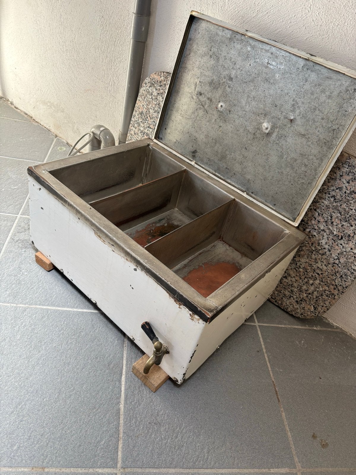 Vintage Au Bain Marie Chocoladebak - 3 Compartimenten, Ophalen, Gebruikt