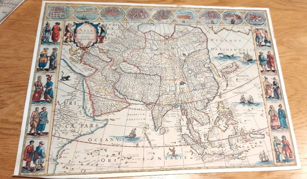OUDE LANDKAART VAN ASIA, Gelezen, Ophalen of Verzenden, Landkaart, 1800 tot 2000
