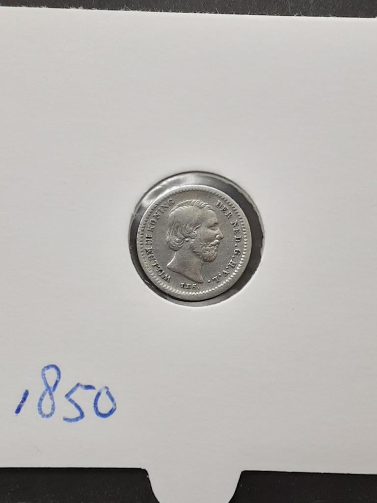 5 cent 1850 koning Willem III, Koning Willem III, Zilver, Ophalen of Verzenden, Losse munt