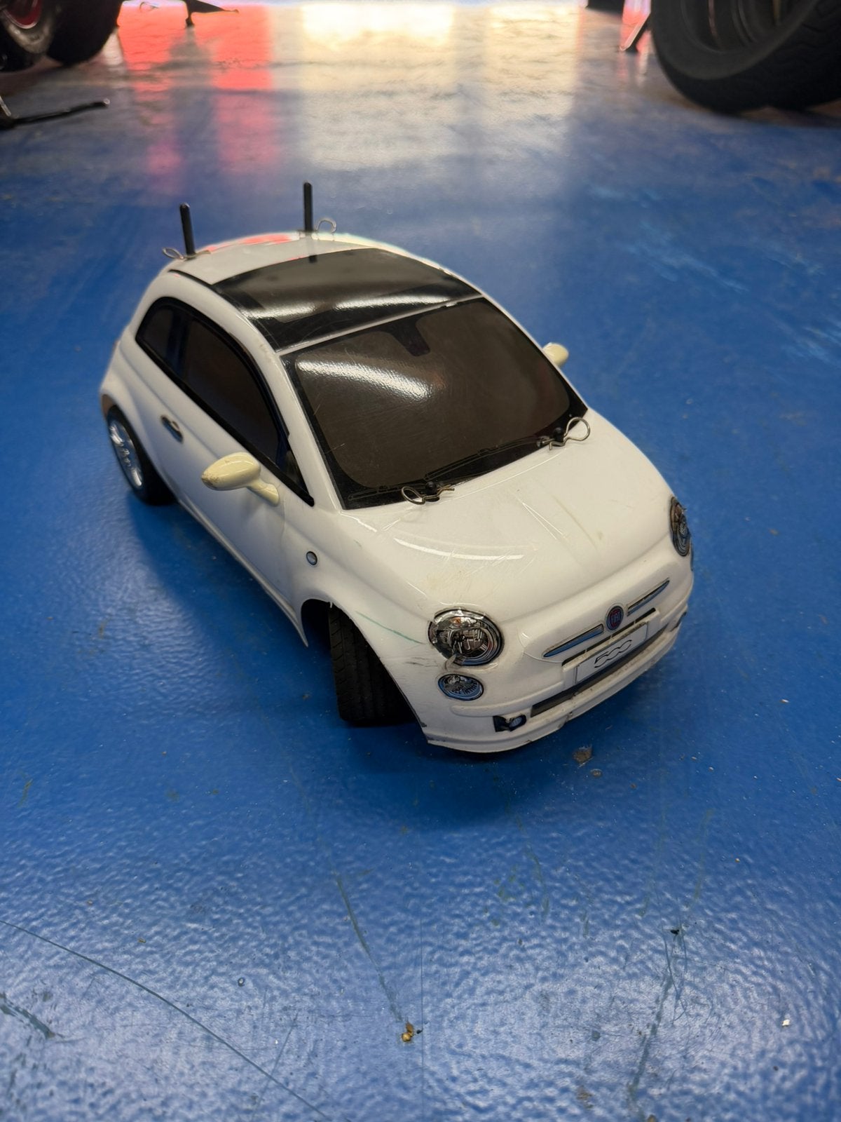 Tamiya m03m fiat 500, Elektro, Gebruikt, Ophalen of Verzenden, Schaal 1:10