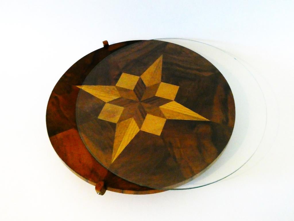Ster intarsia decoratief dienblad serveerschaal Art Deco, Overige typen, Overige onderwerpen, Ophalen of Verzenden, Handgemaakt
