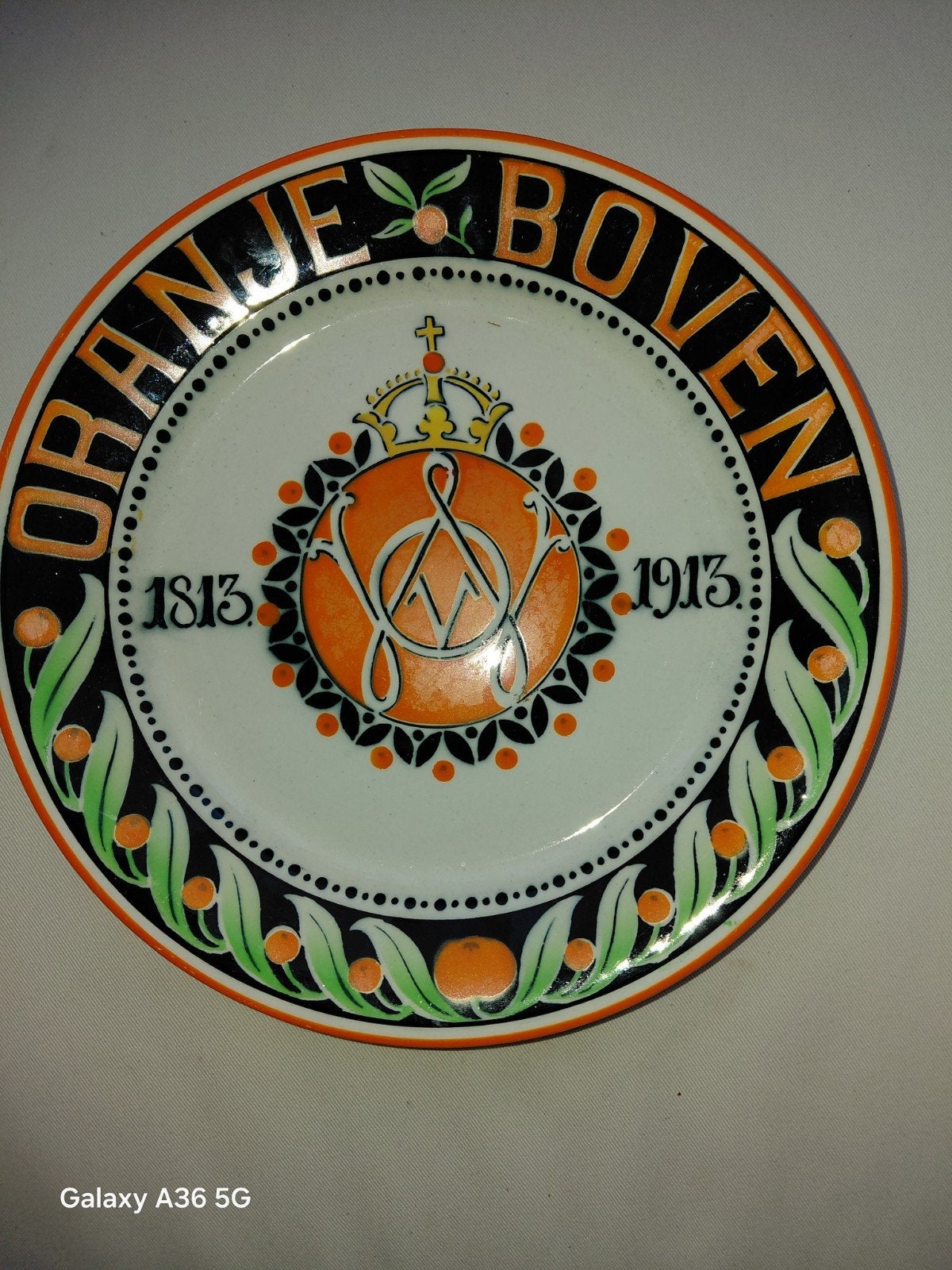 Petrus Regout 'Oranje Boven' herdenkingsbord 1813-1913, Ophalen of Verzenden
