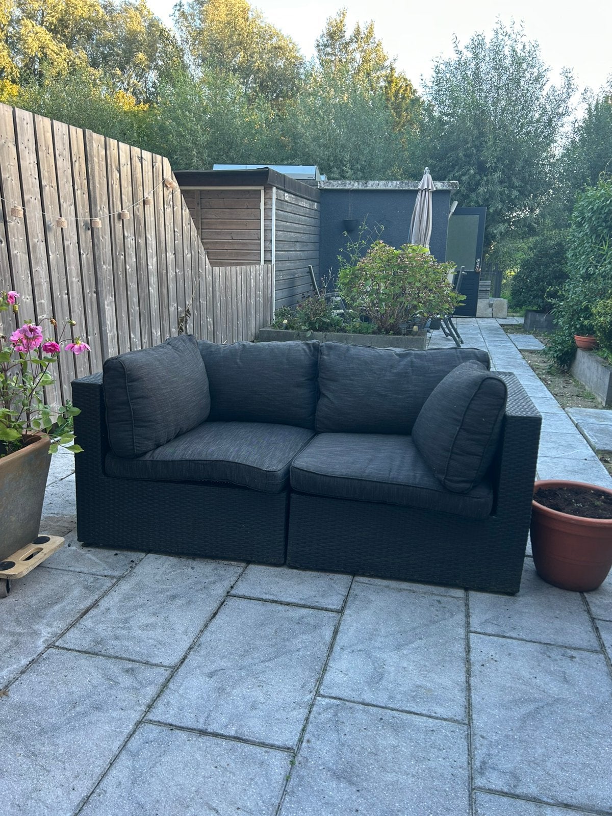 Loungebank, Tuin en Terras, Ophalen, Gebruikt, Wicker, Bank