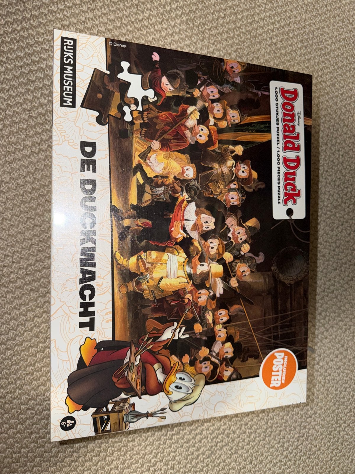 Donald Duck De Duckwacht 1000 stukjes puzzel Rijksmuseum, Ophalen of Verzenden, Nieuw