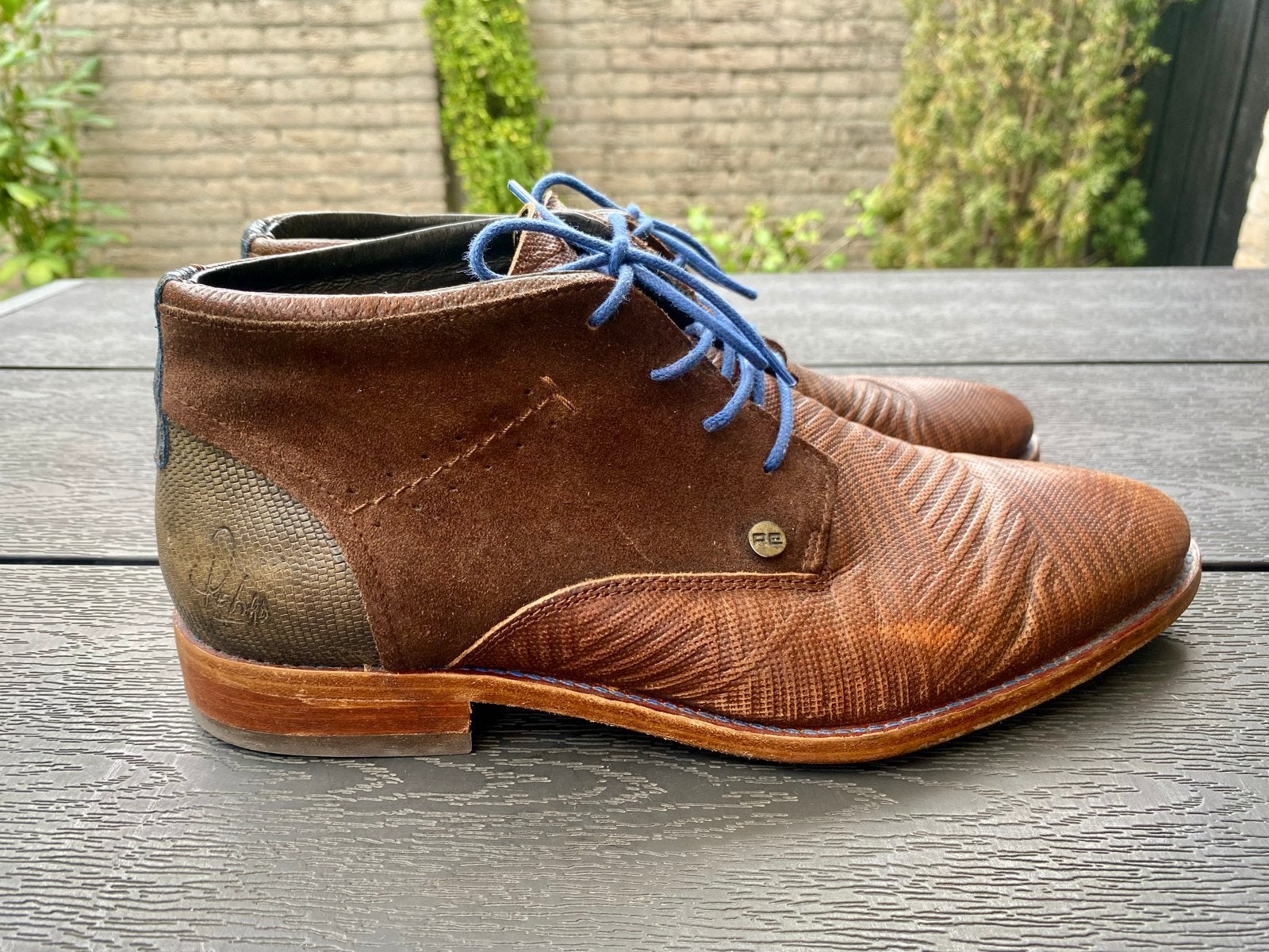Rehab Salvador Zig Zag herenschoenen - Zo goed als nieuw, Ophalen of Verzenden, Zo goed als nieuw, Bruin, Veterschoenen