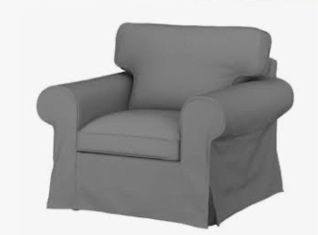 IKEA Ektorp grijze fauteuil met afneembare hoes, Huis en Inrichting, Fauteuils, Ophalen, Gebruikt, Stof, 75 tot 100 cm