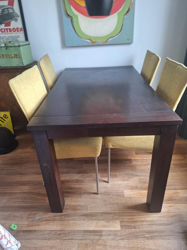 Te koop teak houten tafel., Ophalen of Verzenden, Gebruikt