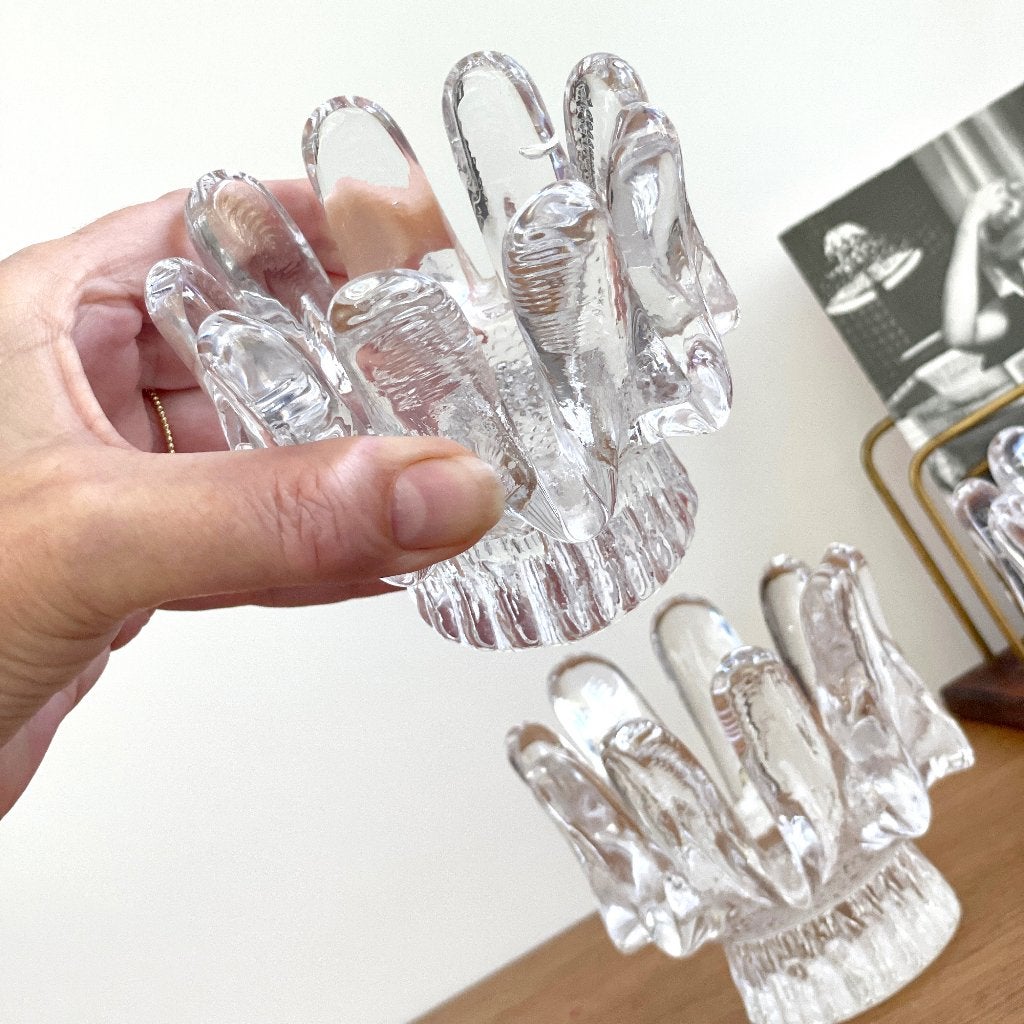Kosta Boda Zweden KANDELAAR Sunflower glas Scandinavisch, Huis en Inrichting, 10 cm, Gebruikt, -, Kosta Boda