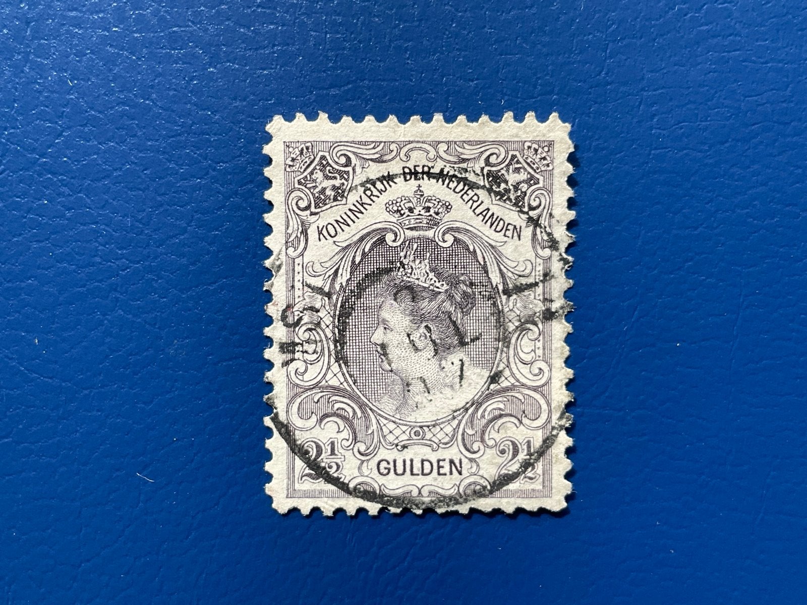 Historische Nederlandse Postzegel Koningin Wilhelmina 2½ Gul, Verzenden, T/m 1940, Gestempeld