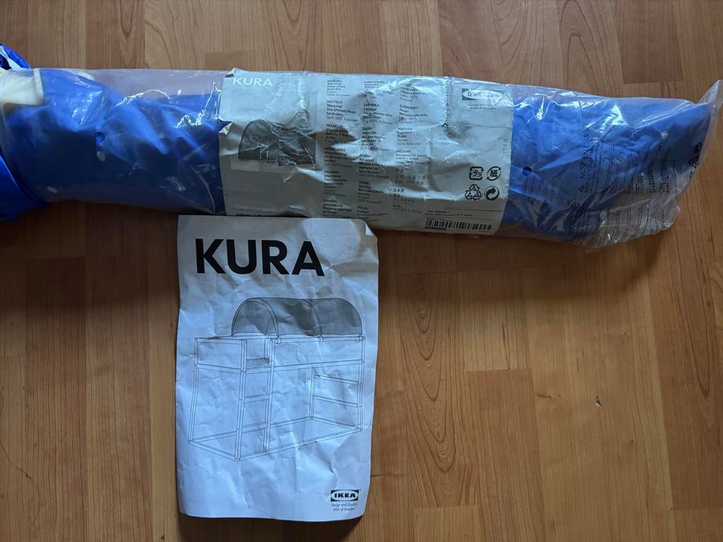 IKEA KURA bedtent blauw met stippen, Ophalen, Nieuw, 70 tot 85 cm, Hoogslaper of Stapelbed