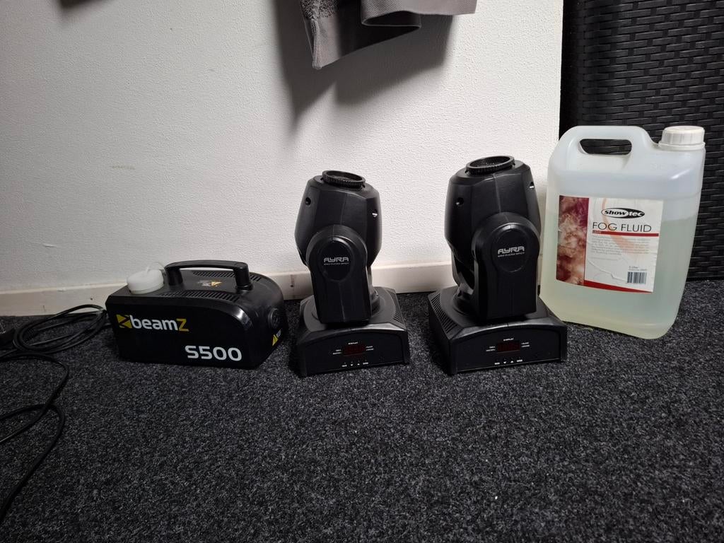 Ayra Micro Movingheads, Beamz S500 Rookmachine & Vloeistof, Ophalen, Gebruikt, Licht, Kleur