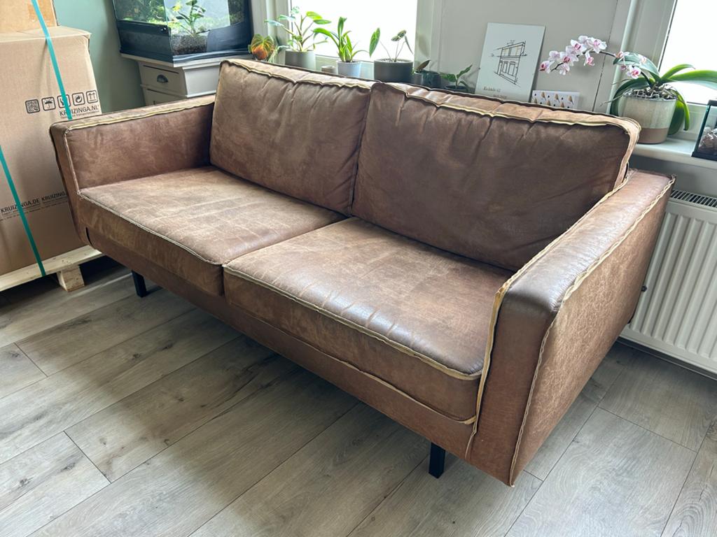 BePureHome Rodeo 2,5-zits bank – cognac, Ophalen, Gebruikt, 150 tot 200 cm, Driepersoons