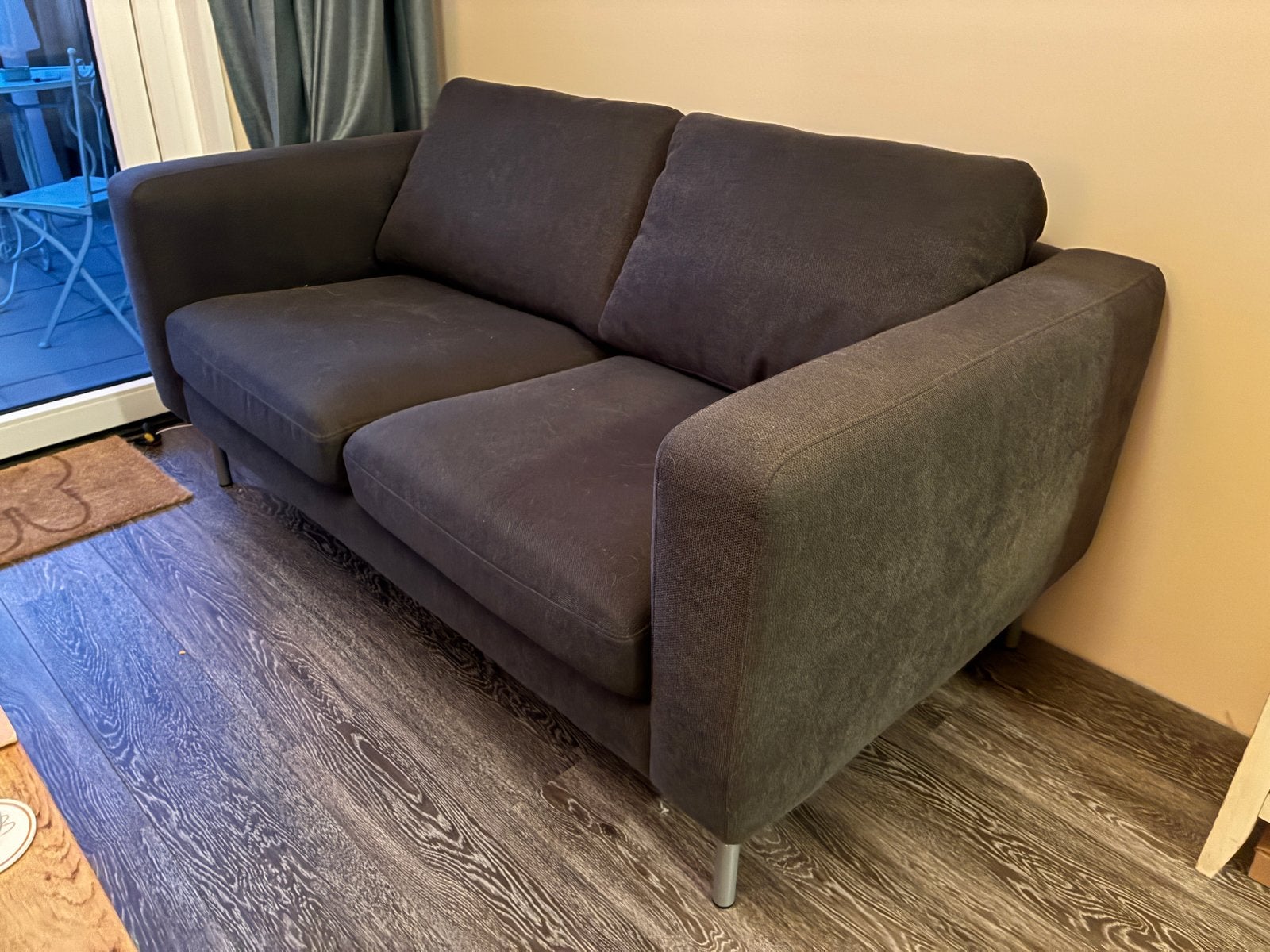 Comfortabele 2-zitsbank - Donkergrijs, Huis en Inrichting, Ophalen, Gebruikt, 150 tot 200 cm, Tweepersoons