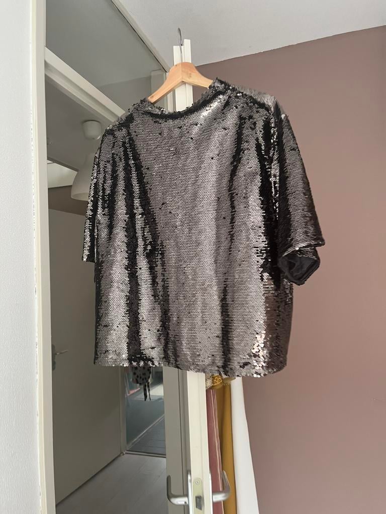 Glitter truitje, Ophalen of Verzenden, Zo goed als nieuw, Maat 46/48 (XL) of groter, Zwart