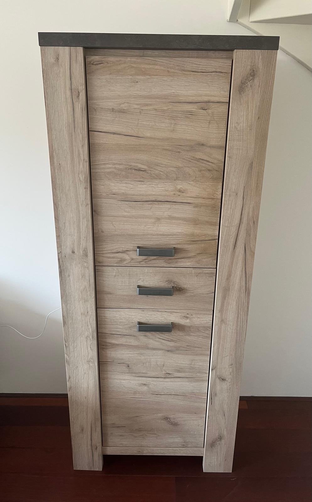 Hoge kast met lades en planken - 45x69,5x170 cm, Minder dan 50 cm, Gebruikt, Ophalen of Verzenden, 3 of 4 laden