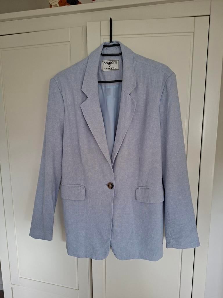 Mooi nieuw lichtblauw colbert/ jasje., Blauw, Maat 42/44 (L), Nieuw, Ophalen of Verzenden