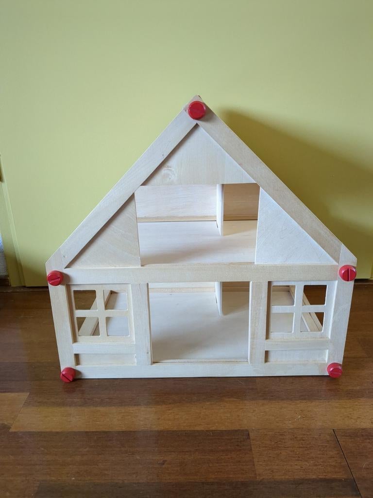 Houten Poppenhuis met accessoires, Ophalen of Verzenden, Gebruikt, Poppenhuis