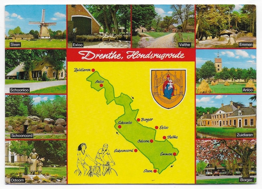 Drenthe Hondsrug route gelopen Ansichtkaart (B2472 ), Ophalen of Verzenden, 1980 tot heden, Gelopen, Drenthe