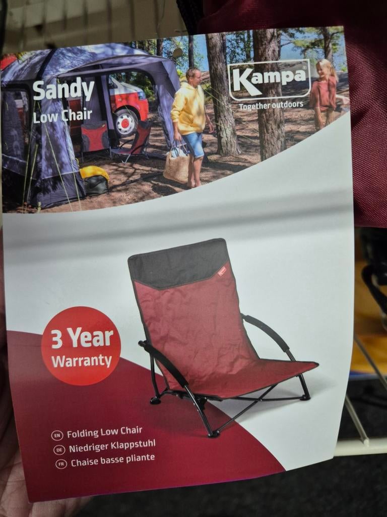 Kampa Sandy strandstoel - diverse kleuren, Ophalen, Nieuw, Campingstoel