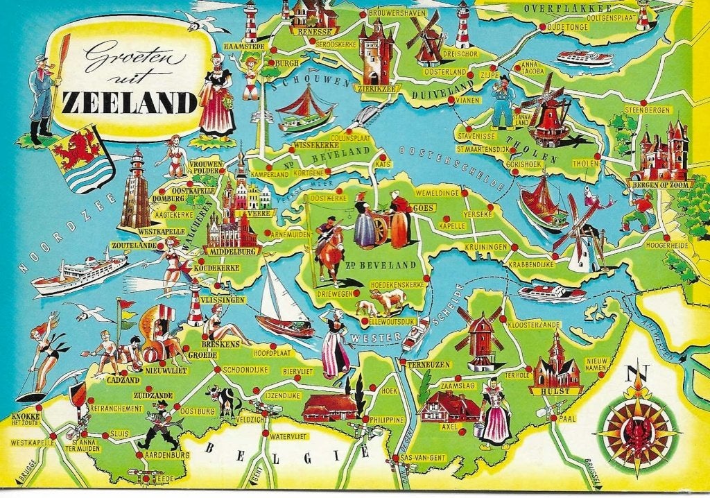 Zeeland- -Kaart., Verzamelen, Verzenden, 1980 tot heden, Gelopen, Zeeland