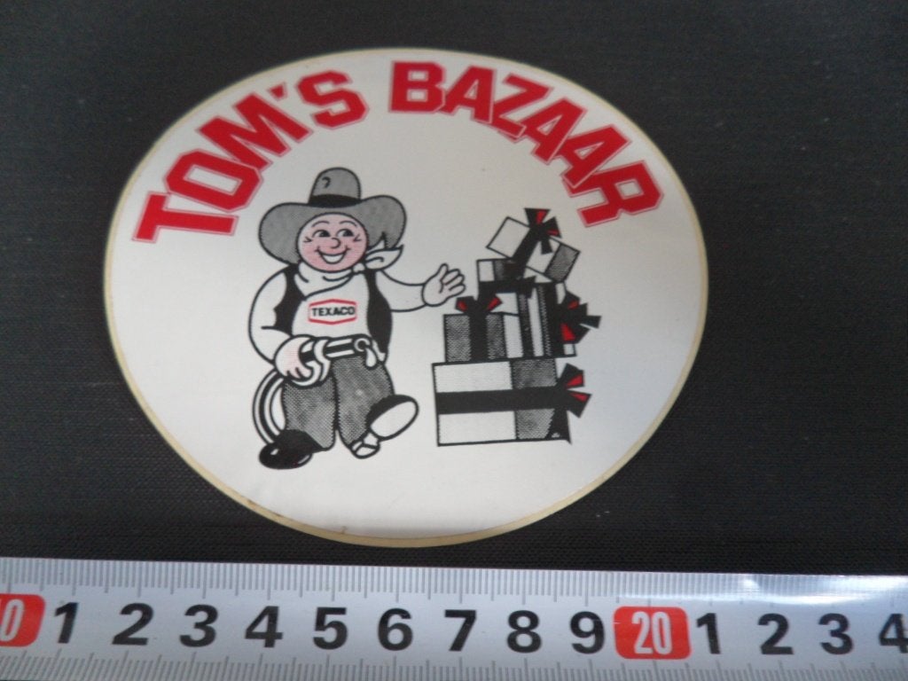 sticker TOM'S  BAZAAR   TEXACO, Ophalen, Zo goed als nieuw