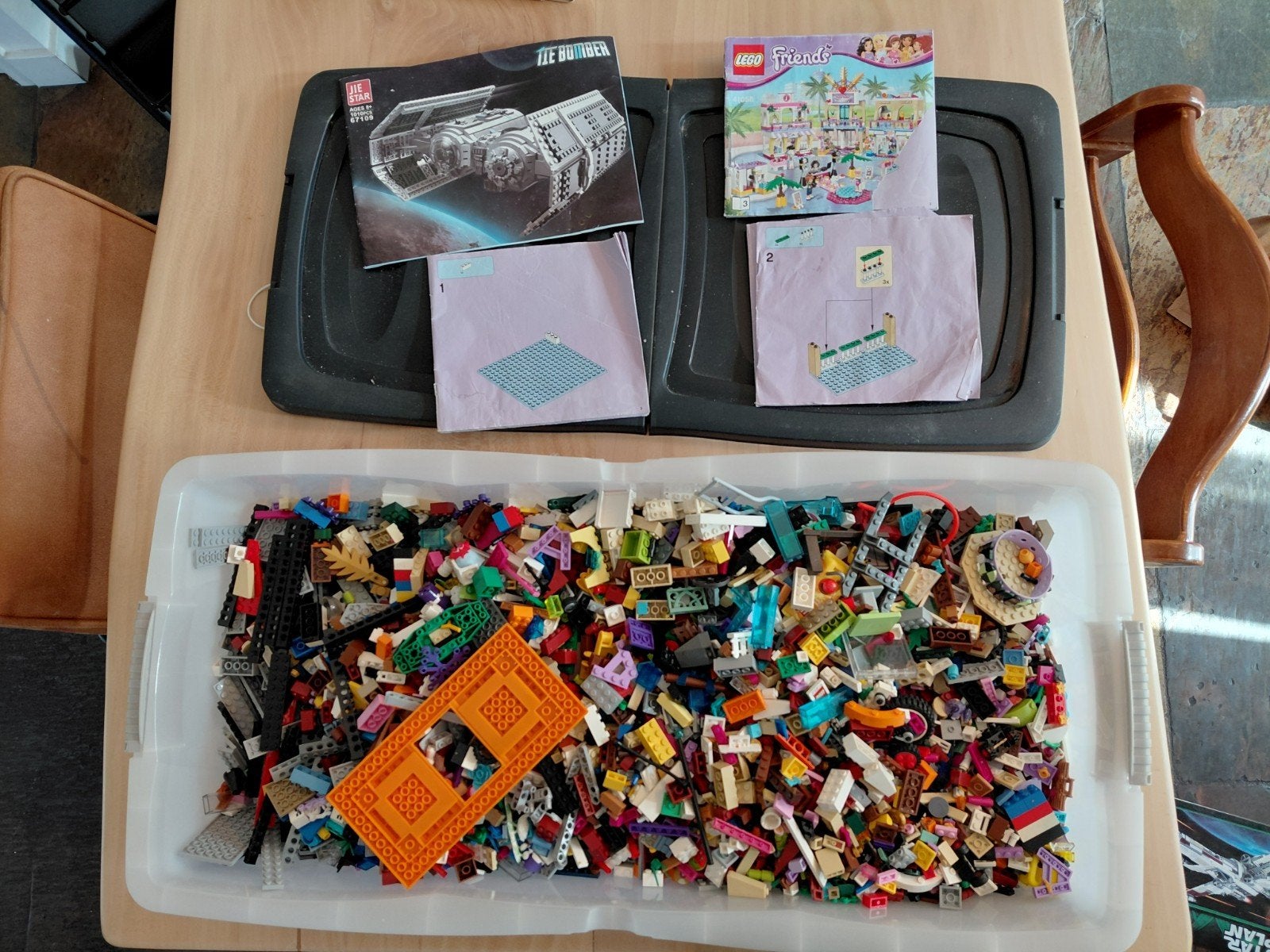 15 kilo aan LEGO en LEPIN en bouwblokken met handleidingen, Ophalen, Gebruikt