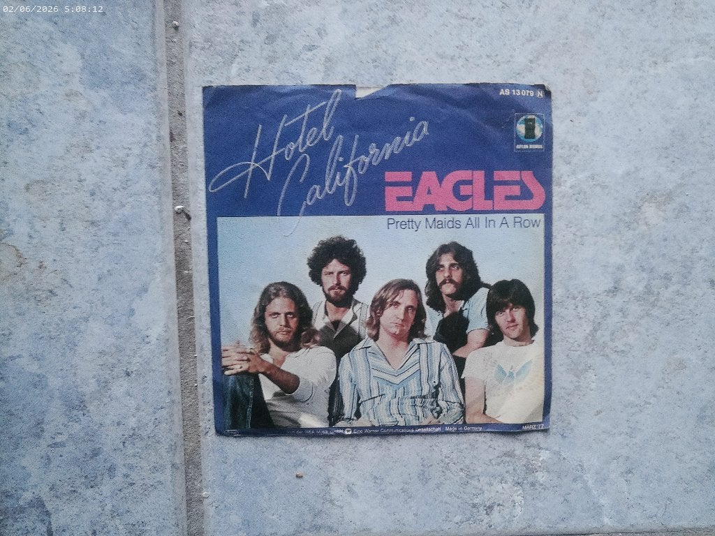 Eagles - Hotel California / Pretty maids all in a row ., Fotohoes, Ophalen of Verzenden, Gebruikt, Rock en Metal