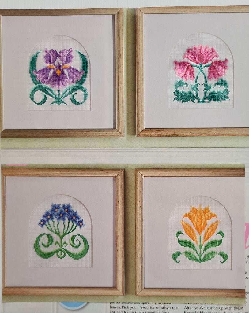 6 bloemen borduurpatronen, Ophalen, Nieuw, Handborduren, Patroon