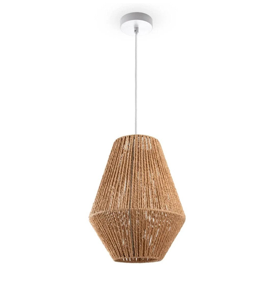 Paco Home Hanglamp Hugo PD1/Pablo Natuurlijk Rotan E27, Ophalen of Verzenden, Nieuw, Natuurlijk materiaal, E27 (groot)