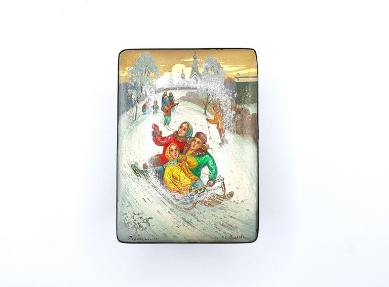 Russisch lakdoosje miniatuurkunst, Verzenden
