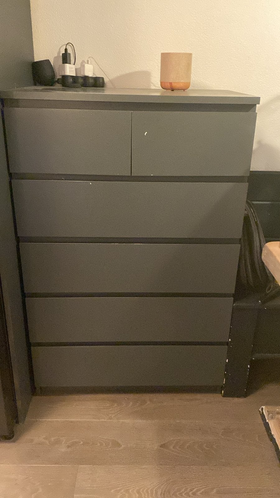 IKEA Malm ladekast - Donkergrijs, 6 lades, Ophalen, Gebruikt, 5 laden of meer, 100 tot 150 cm