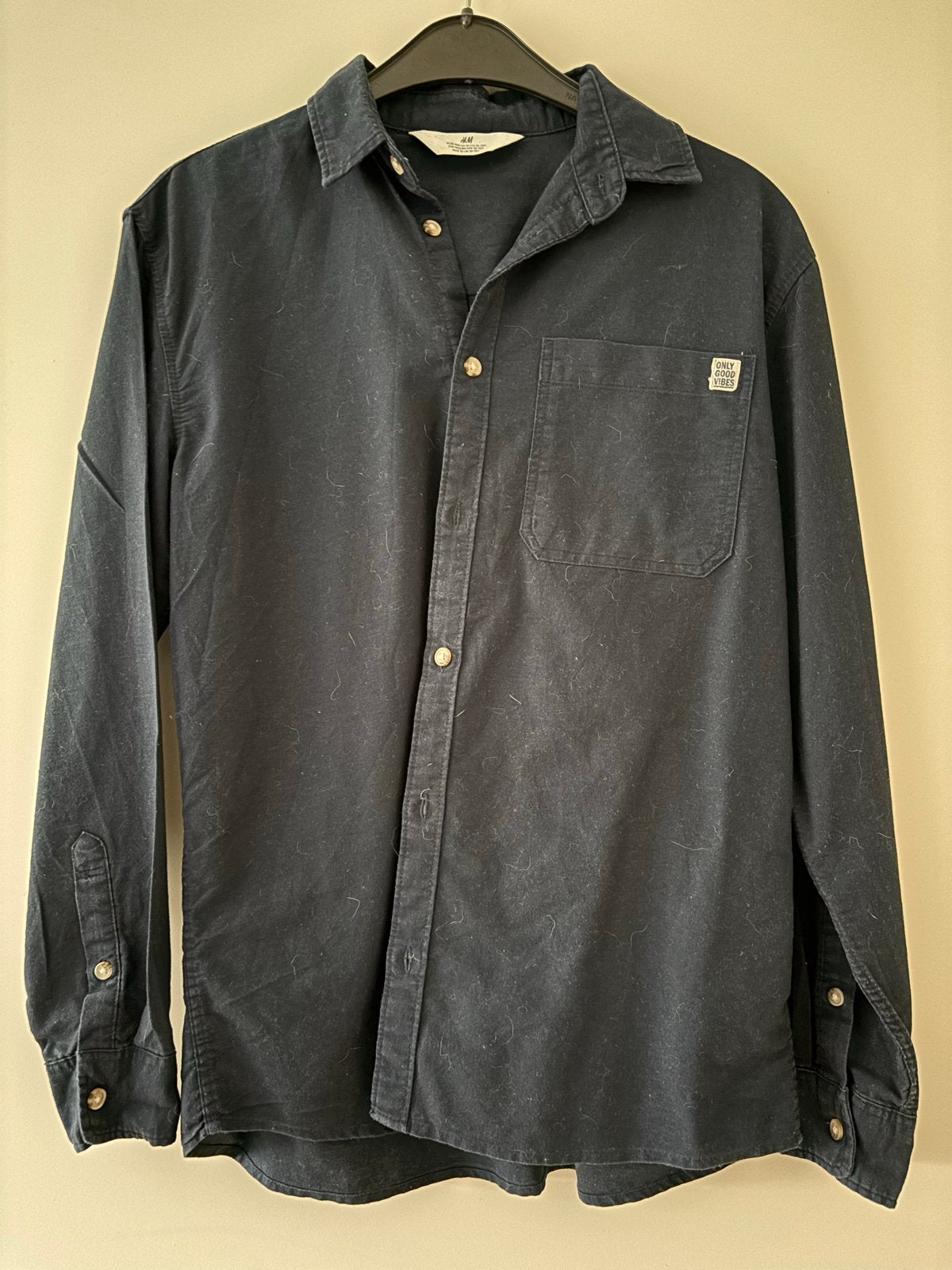 H&M Donkerblauw Overhemd Maat 158 (12-13 jaar), Ophalen of Verzenden, Zo goed als nieuw, Jongen, Overhemd of Blouse