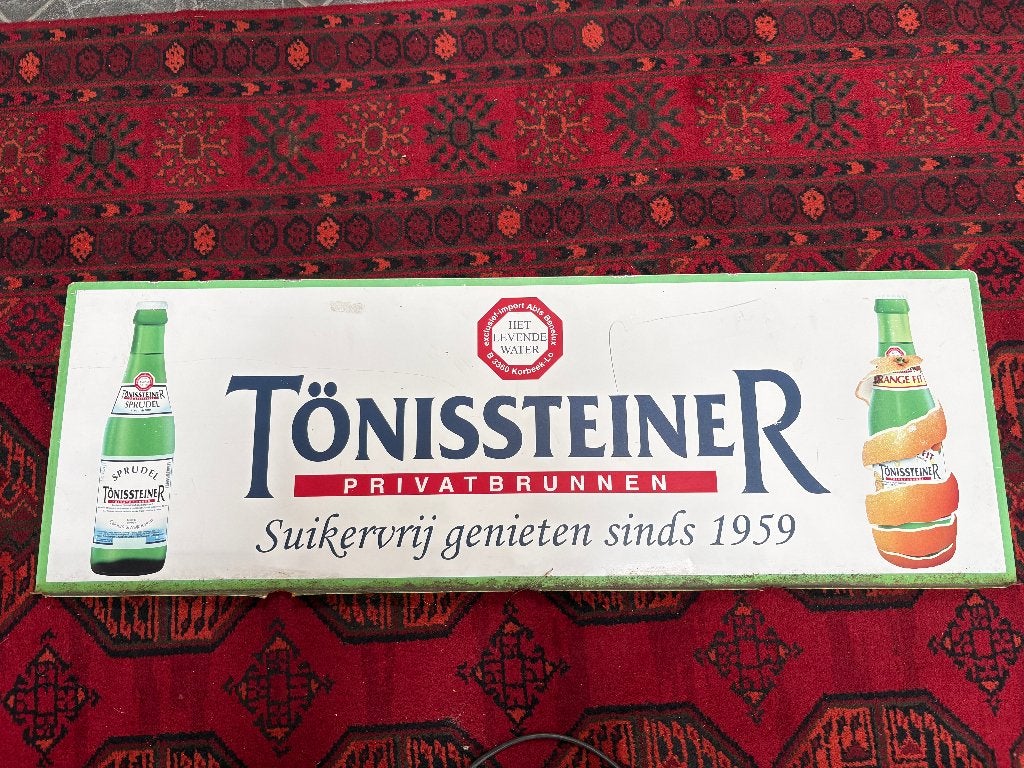 Tonissteiner reclame bord, Ophalen of Verzenden, Gebruikt, Reclamebord