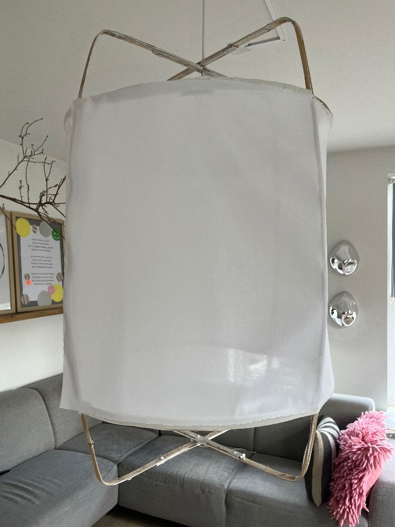 Lamp, Huis en Inrichting, Lampen | Hanglampen, Overige materialen, Gebruikt, Ibiza zomers fris wit, Ophalen of Verzenden
