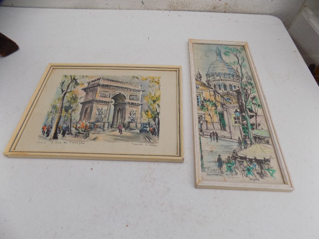 Wanddecoratie Parijs jaren 60 Montmartre en arc de triomphe, Ophalen of Verzenden, Gebruikt