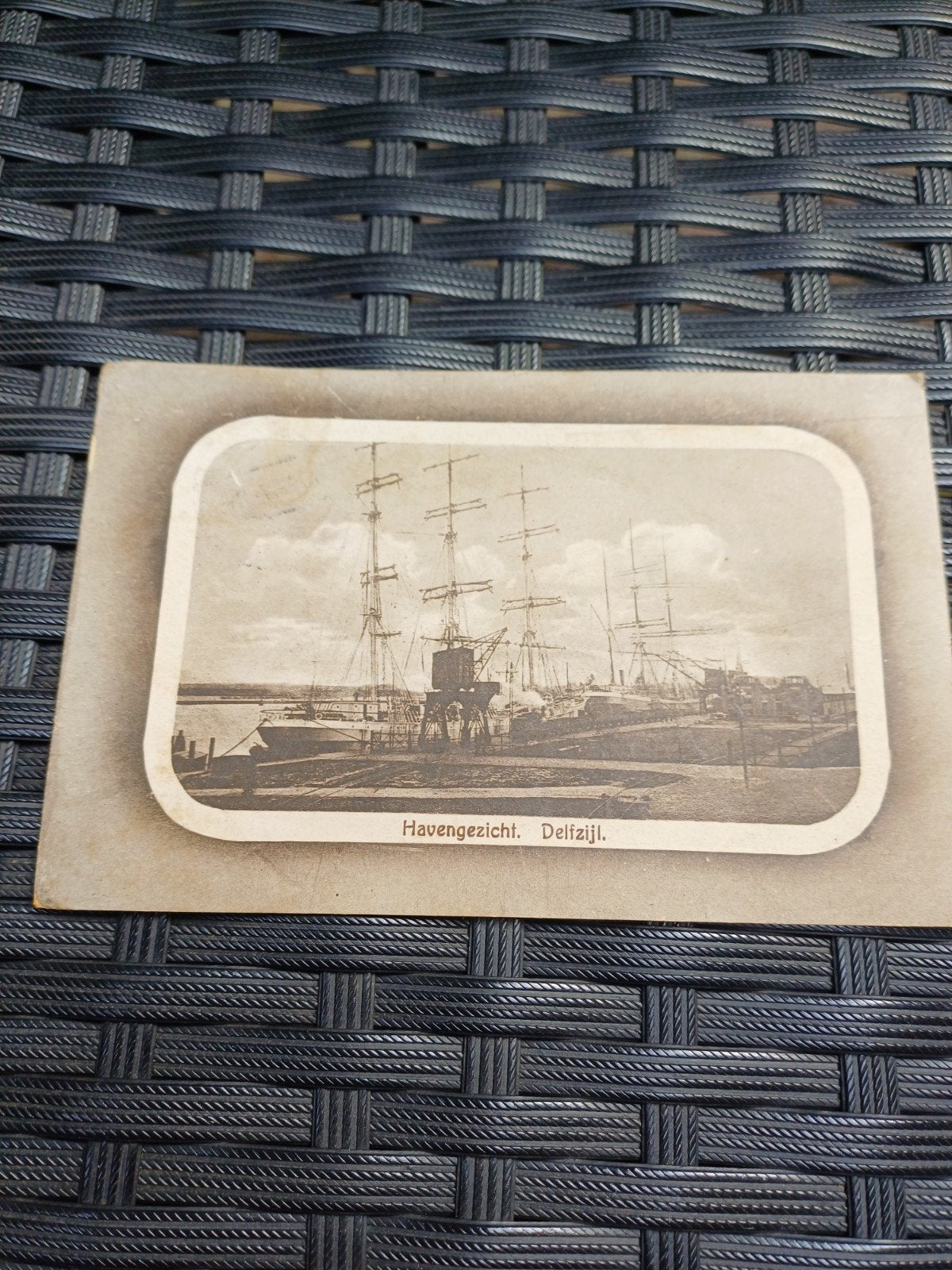 Oude Ansichtkaart Zeilschepen Haven Delfzijl Groningen, Ophalen of Verzenden, Voor 1920, Gelopen, Groningen