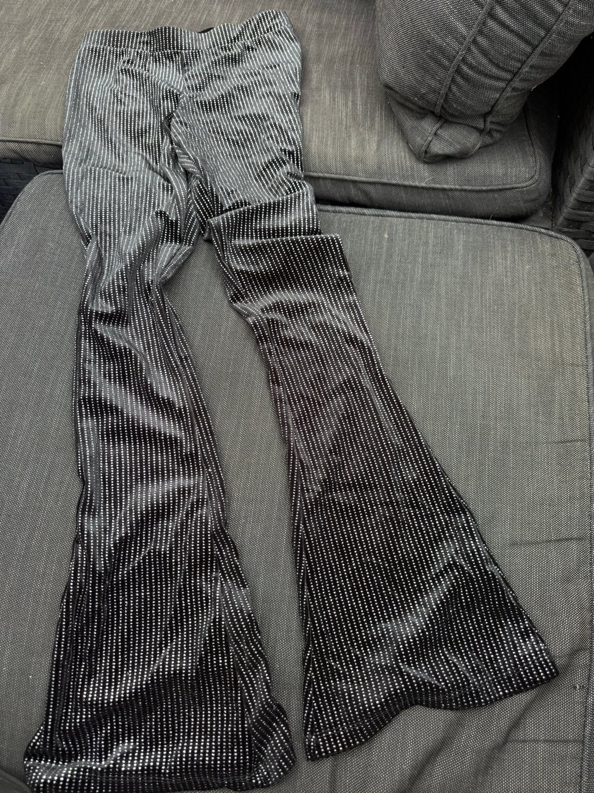 Zwarte glitter flared broek - Maat 158, Ophalen of Verzenden, Nieuw, Meisje, Broek