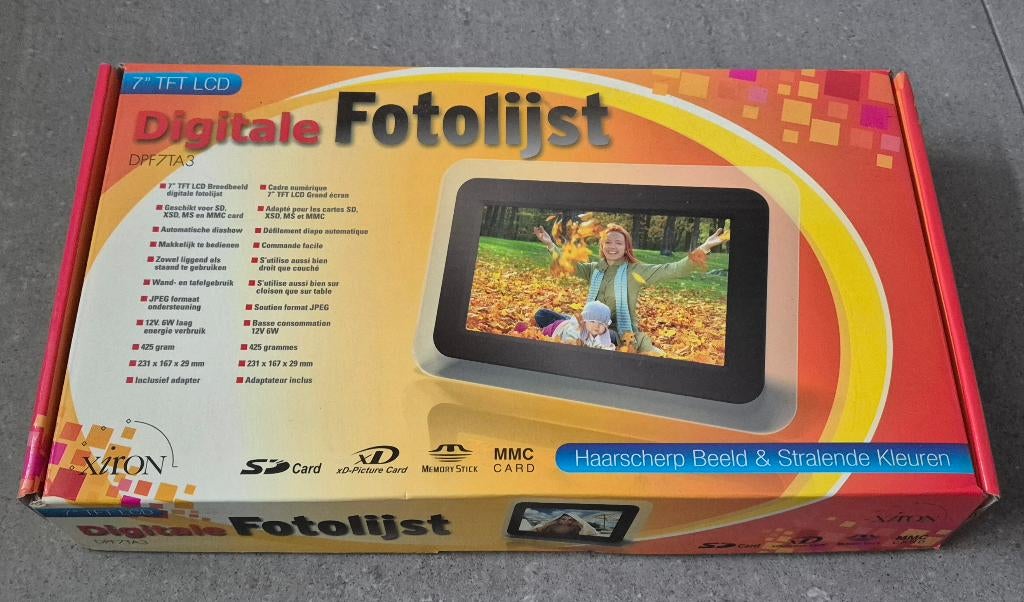 Xiron digitale fotolijst 7" DPF7TA3, Audio, Tv en Foto, Ophalen of Verzenden, Nieuw, 8 tot 12 inch