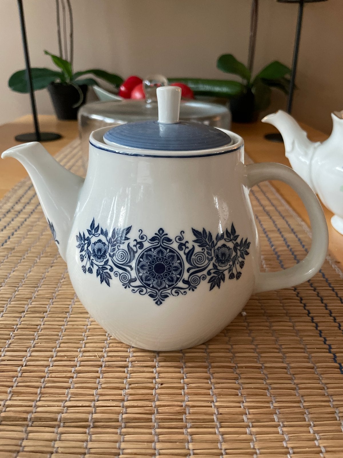 Vintage Mosa Maastricht Theepot - Blauw/Wit Bloemenpatroon, Ophalen of Verzenden