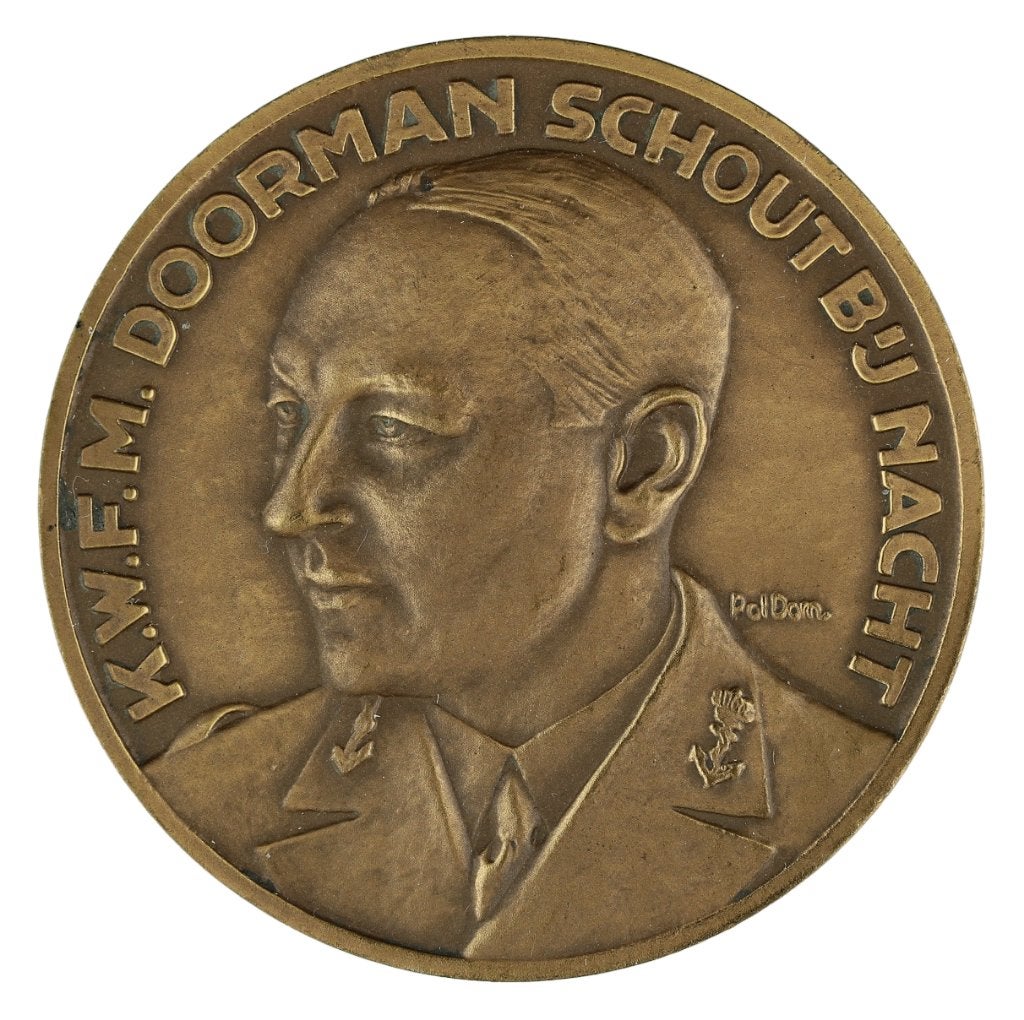 Penning Pol Dom : Karel Doorman | Slag in de Java Zee, 1972, Verzenden, Brons, Nederland