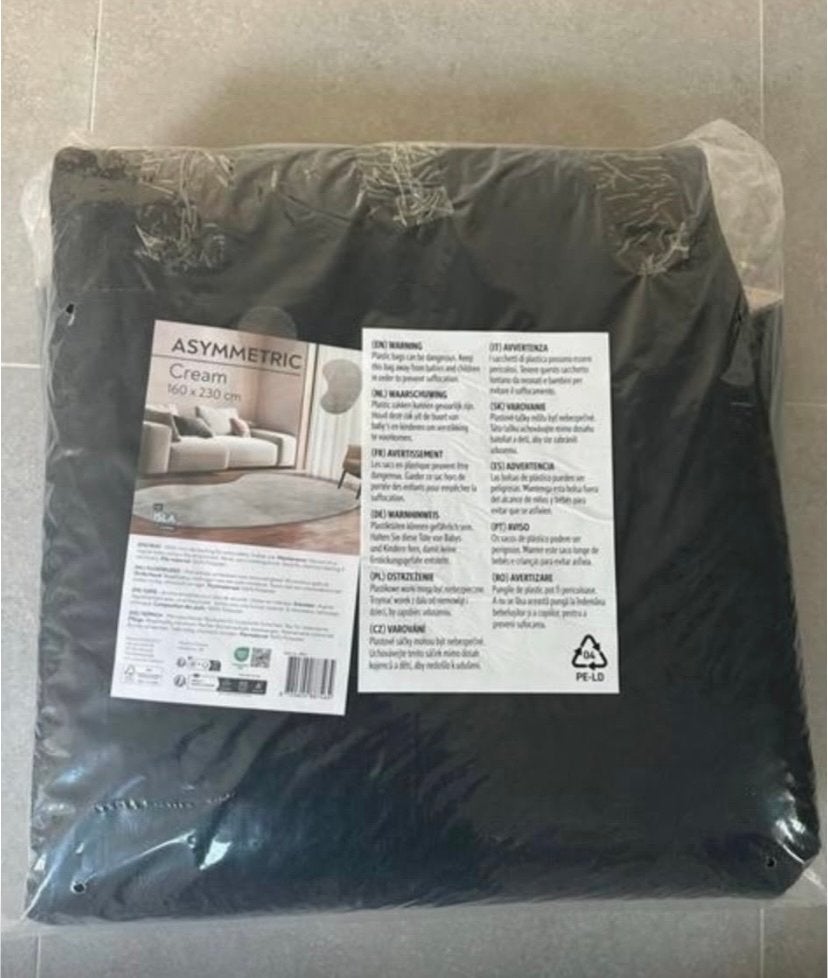 Nieuw Asymmetric Cream vloerkleed 160x230 cm, Ophalen, 150 tot 200 cm, Crème, Overige vormen
