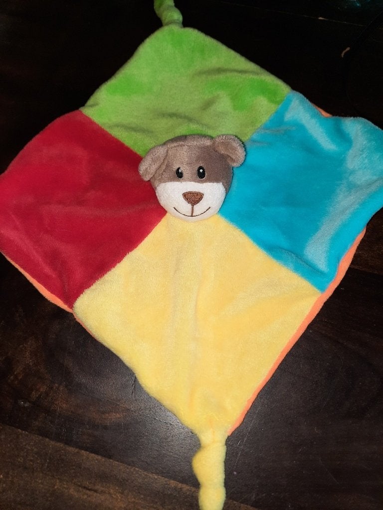 zeeman beer knuffeldoekje/tutteldoek geblokt velours oranje, Overige karakters, Beer, Nieuw, Ophalen of Verzenden