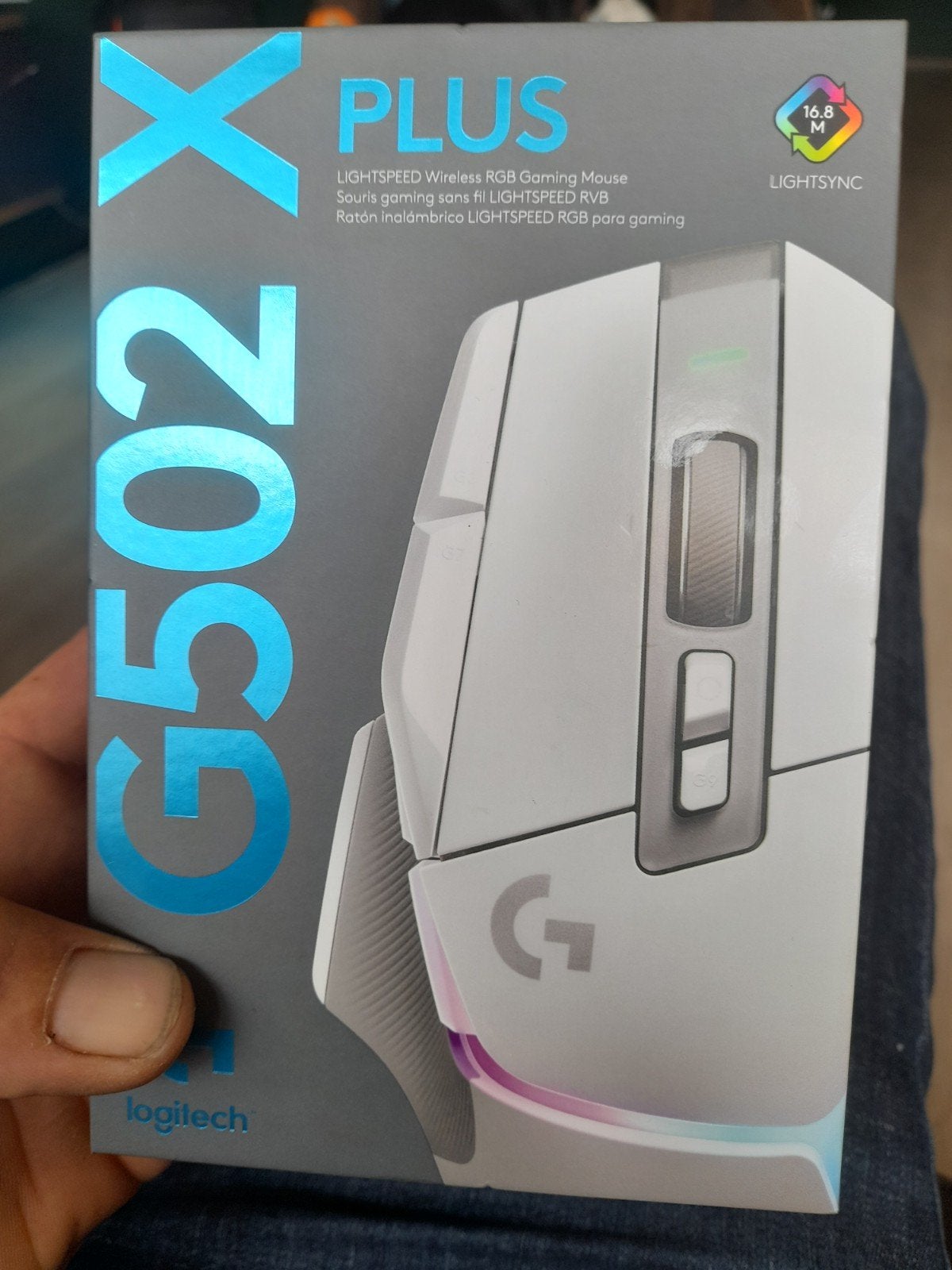 Logitech G502 X PLUS Draadloze RGB Gaming Muis Wit, Rechtshandig, Muis, Ophalen of Verzenden, Zo goed als nieuw