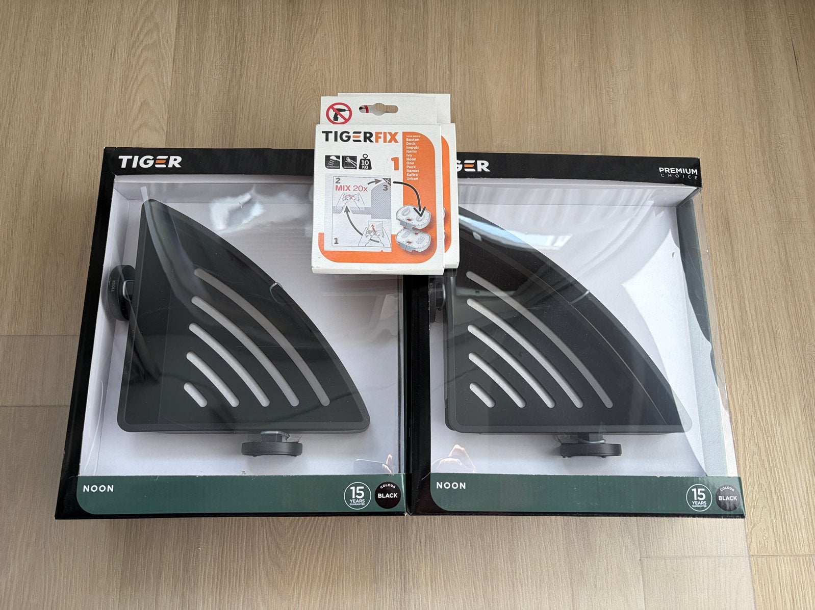 Tiger Noon doucherek (2x) hoek black, Ophalen, Nieuw