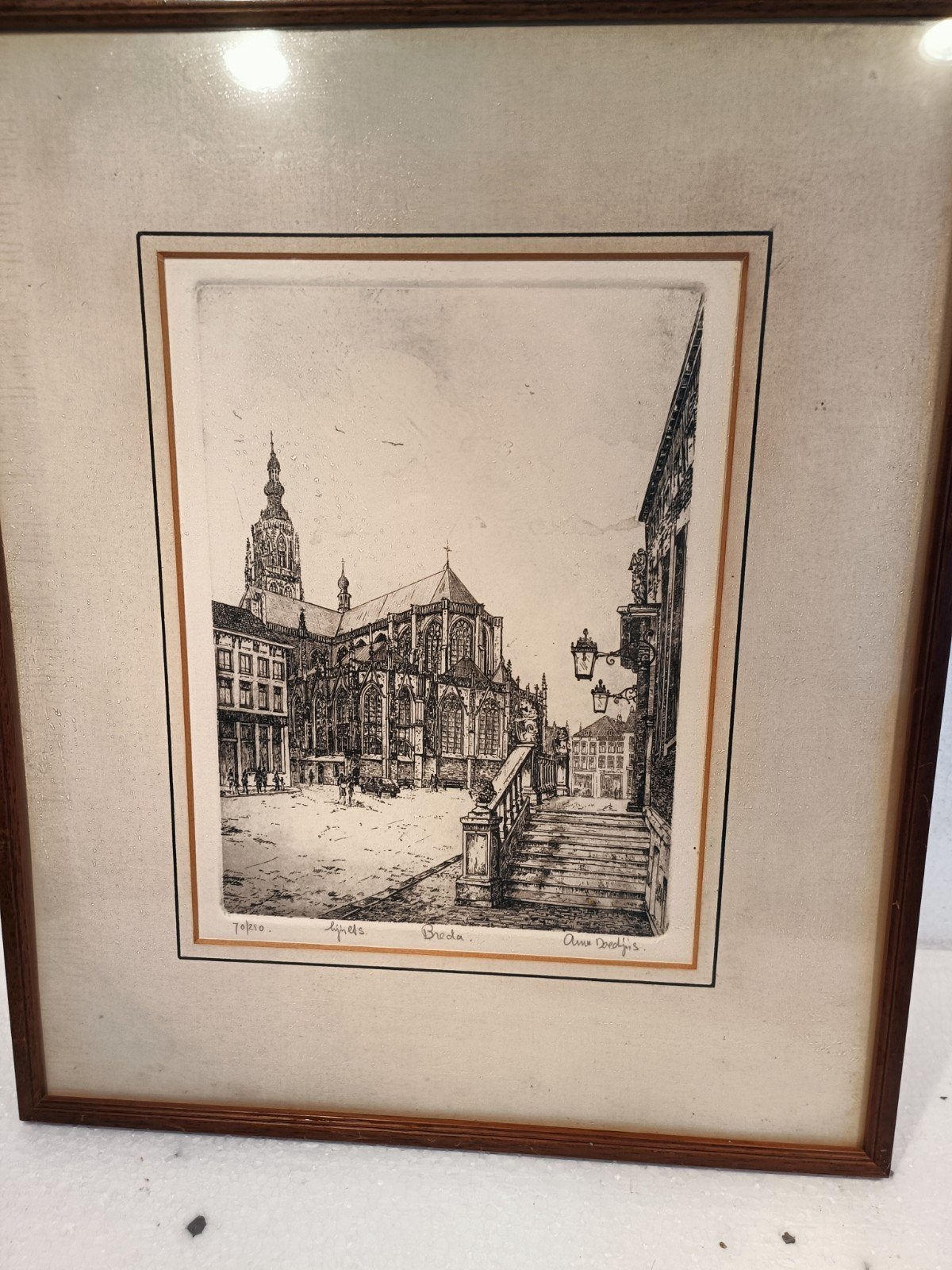Ets Breda - Grote Kerk door Hendrika Anna Doedijns, Antiek en Kunst, Kunst | Etsen en Gravures, Ophalen of Verzenden, 1950 - 1999