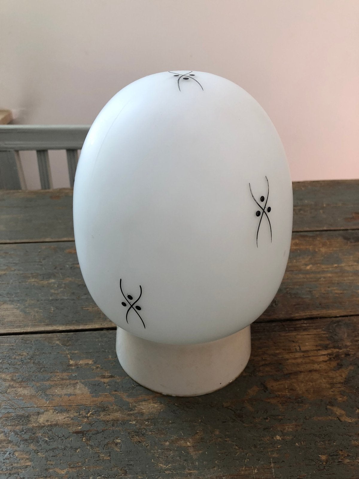 VINTAGE RETRO JAREN 60 PLAFOND LAMP MELKGLAS, Ophalen of Verzenden