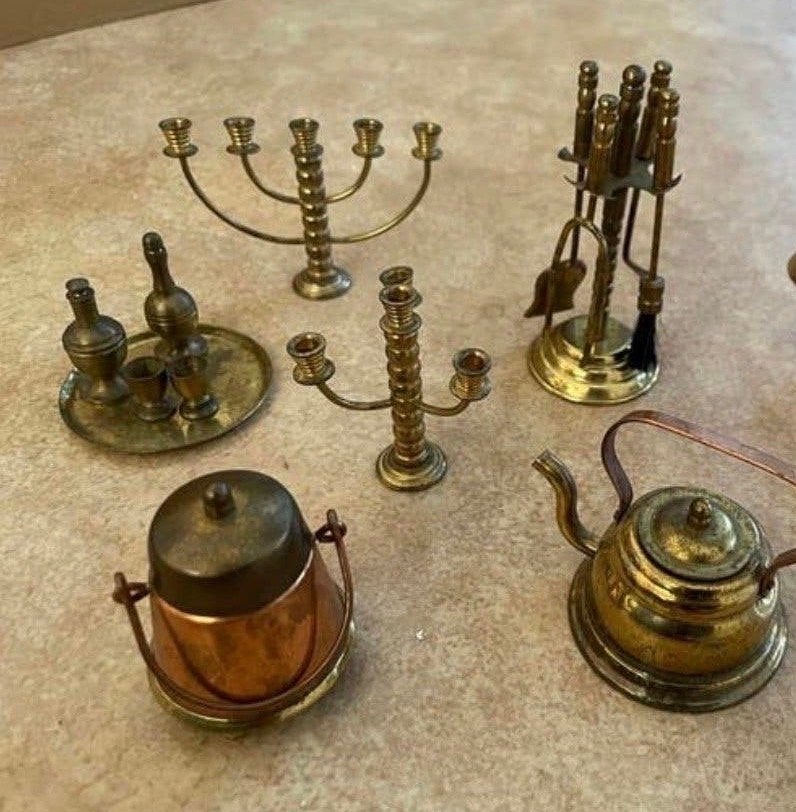 Set van diverse messing miniaturen, Ophalen of Verzenden, Koper of Brons