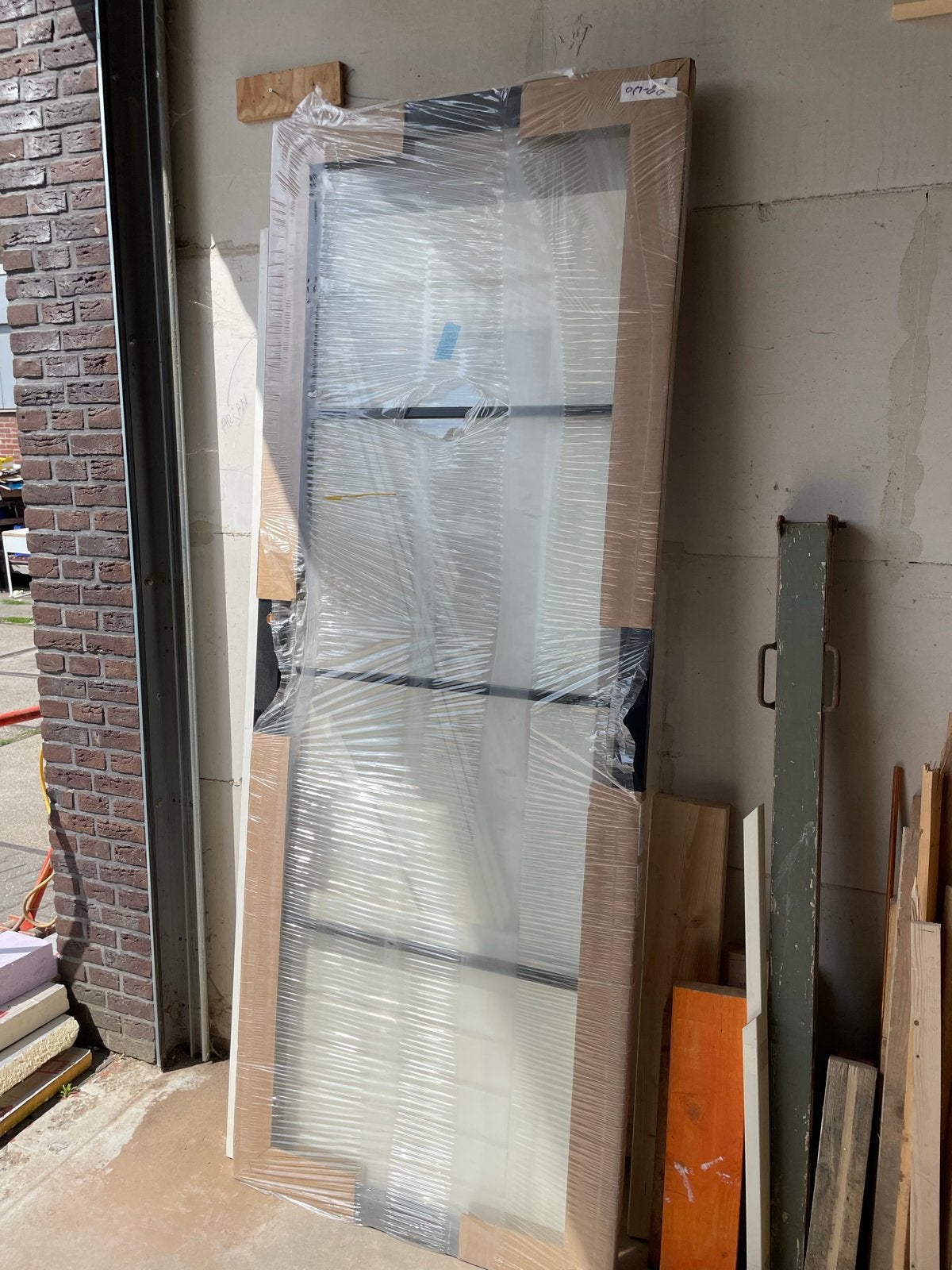 Nieuwe zwarte binnendeur met glas, 215+ cm hoog, Ophalen, 80 tot 100 cm, 215 cm of meer, Binnendeur