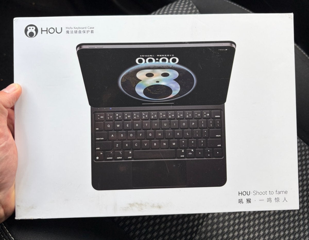 HOU mofa keyboard case voor ipad air 5e/4e generatie, Ophalen of Verzenden, Zo goed als nieuw, 11 inch, Bescherming voor- en achterkant