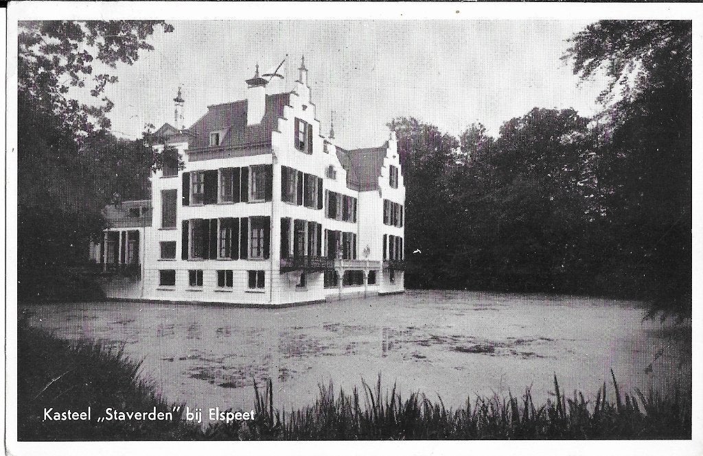 Elspeet, Staverden, Kasteel, gracht, Ophalen of Verzenden, 1960 tot 1980, Gelopen, Gelderland